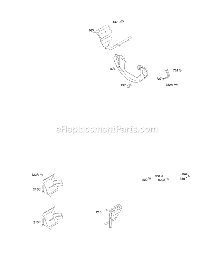Shrouds Diagram and Parts List for 304447-0416-E1  Briggs and Stratton Engine